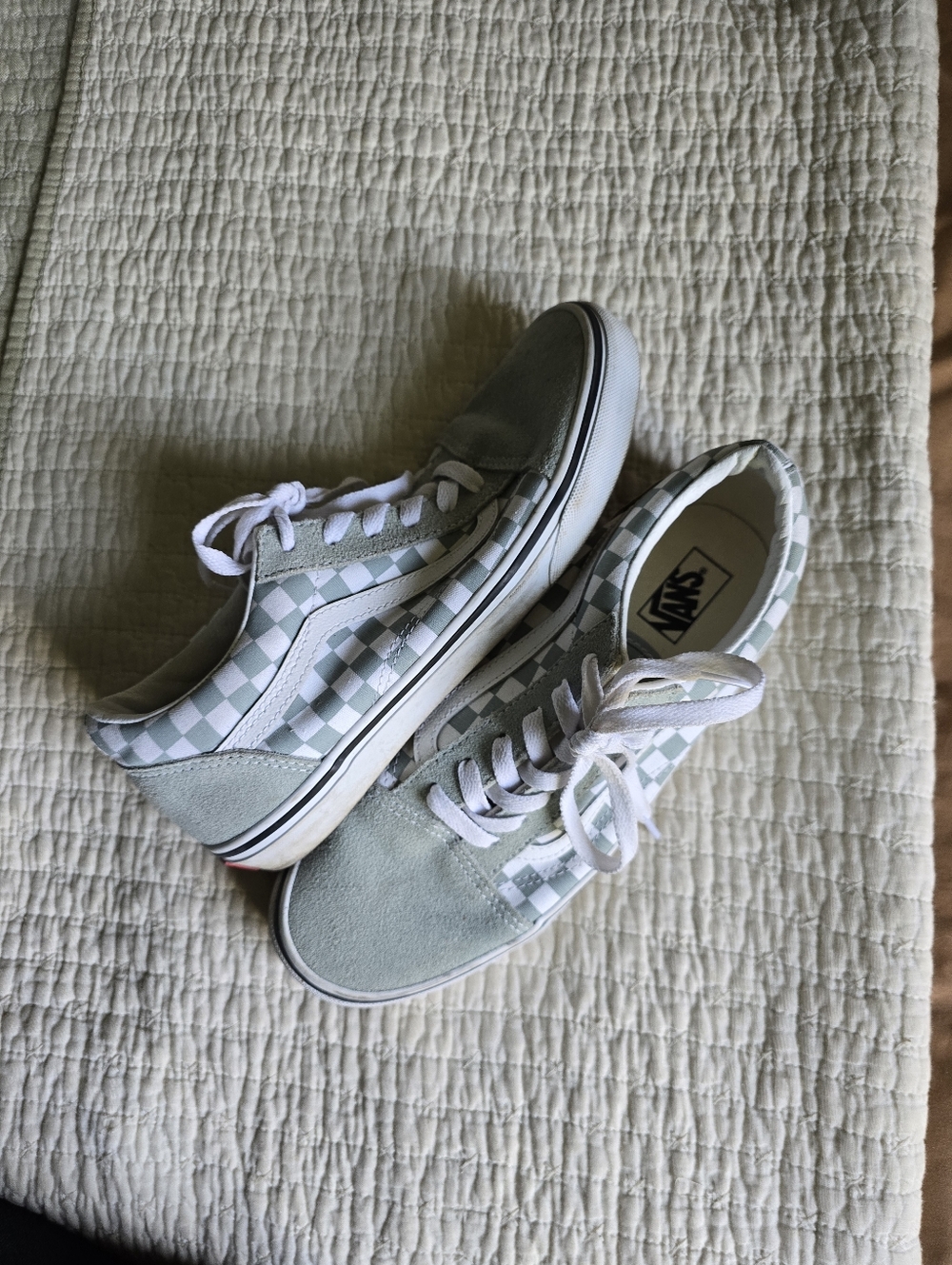 Vans Checkered Sneakers in Blue and White